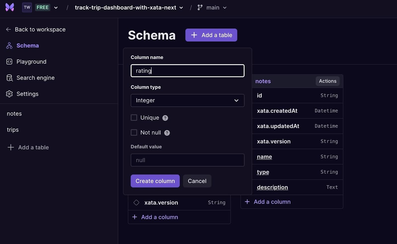 Adding a rating column