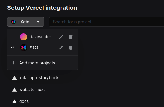 Multiple accounts in Vercel